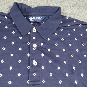 Polo Golf Shirt Men Large Polo Ralph Lauren Blue White Geometric All Over‎ Print